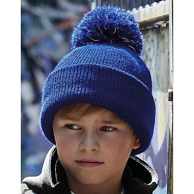 Beechfield Childrens/Kids Reflective Bobble Beanie