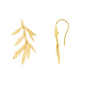 PRIMROSE Textured Leaf Drop Earrings