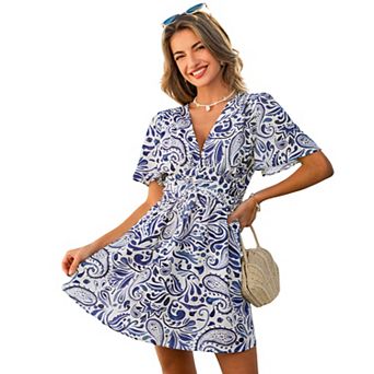 Women's Cupshe Paisley Print Wrap Dress
