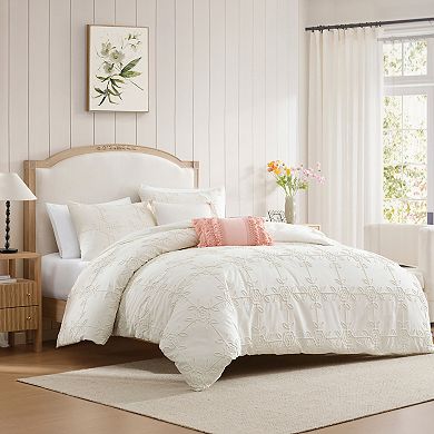 Peri Trellis Rose Embroidered Comforter Set