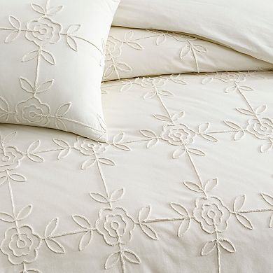 Peri Trellis Rose Embroidered Comforter Set