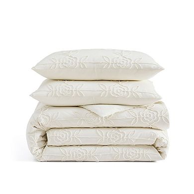 Peri Trellis Rose Embroidered Comforter Set