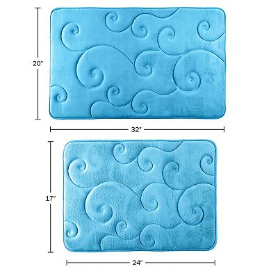 Lavish Home 2-Piece Memory Foam Bath Mat Set