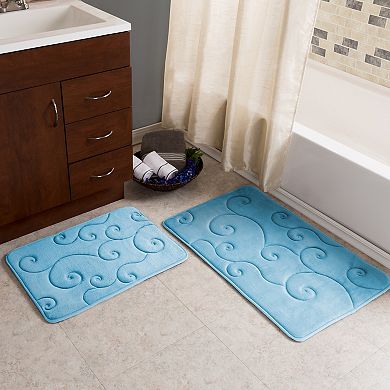 Lavish Home 2-Piece Memory Foam Bath Mat Set