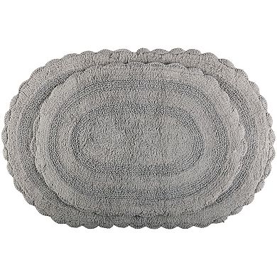 Lavish Home 2-piece Scalloped Bath Rug Set