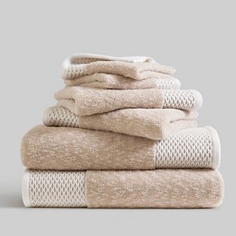 Madison Park Hayden 6 pc Cotton Heathered Absorbent Towel Set
