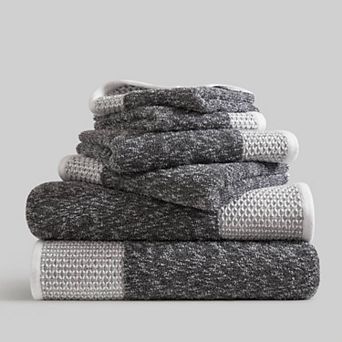 Madison Park Hayden 6 pc Cotton Heathered Absorbent Towel Set