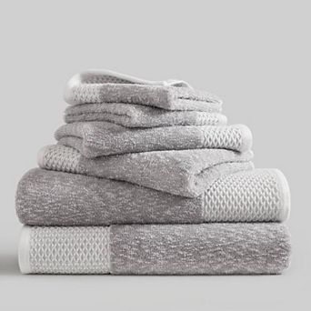 Madison Park Hayden 6 pc Cotton Heathered Absorbent Towel Set
