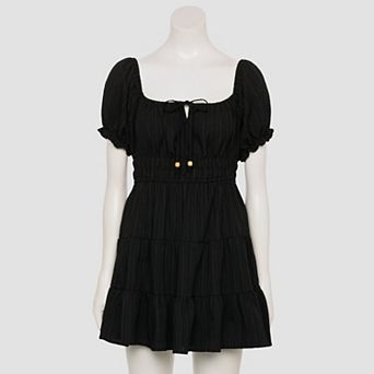 Juniors' Liberty Love Puff Sleeve Dress