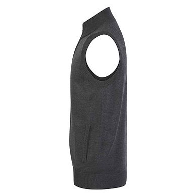 Henbury Mens Plain Full Zip Sleeveless Gilet