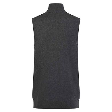 Henbury Mens Plain Full Zip Sleeveless Gilet