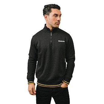 Lambretta Mens Tipped Quarter Zip Sweatshirt
