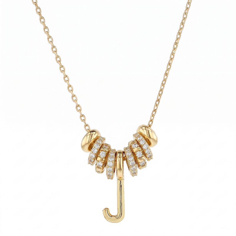 Paige Harper Cubic Zirconia Round Pave Initial Necklace, Women's,