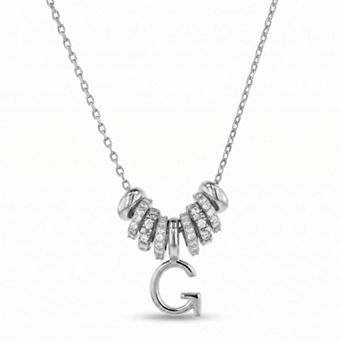 Paige Harper Cubic Zirconia Round Pave Initial Necklace