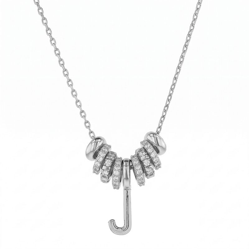 Paige Harper Cubic Zirconia Round Pave Initial Necklace, Women's,