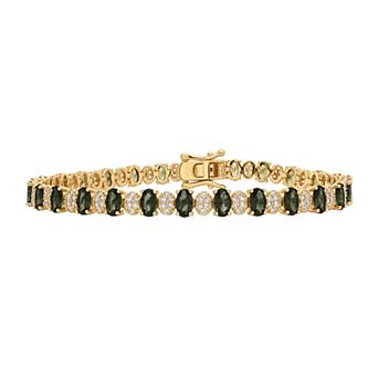 PRIMROSE Lab-Created Gemstone Oval & Round Tennis Bracelet