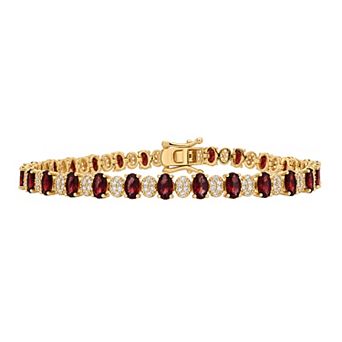 PRIMROSE Lab-Created Gemstone Oval & Round Tennis Bracelet