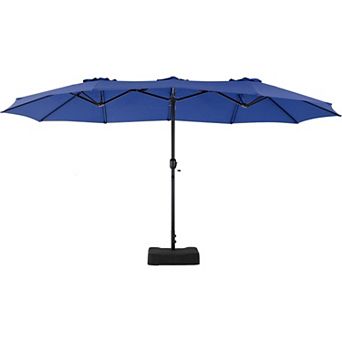 15ft Large Patio Umbrella With Base Included, Rectangle Table Umbrella Outdoor Patio