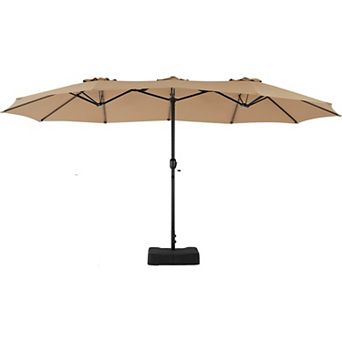 15ft Large Patio Umbrella With Base Included, Rectangle Table Umbrella Outdoor Patio