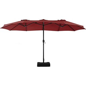 15ft Large Patio Umbrella With Base Included, Rectangle Table Umbrella Outdoor Patio
