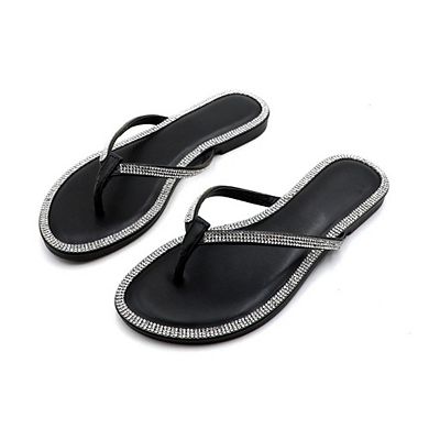 HONEY-49 Rhinestone Trim Thong Flip Flop Flat Sandals