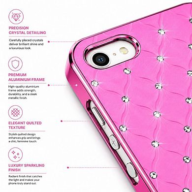 Aluminum Crystal Diamond Hard Case Pink for iPhone 5