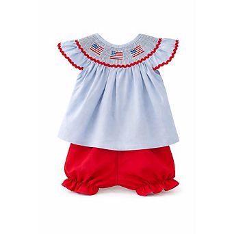 Baby Girls Smocked Patriotic Outfit Set