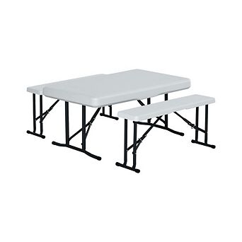 German Style Picnic Table Set, 2 Benches