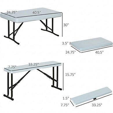 German Style Picnic Table Set, 2 Benches