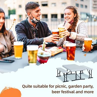 German Style Picnic Table Set, 2 Benches