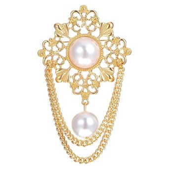 Vintage Flower Chain Brooch