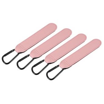 4 Pack Shopping Cart Hooks, 8" Leather Adjustable Shopping Cart Hooks for Trolleys Wheelchairs