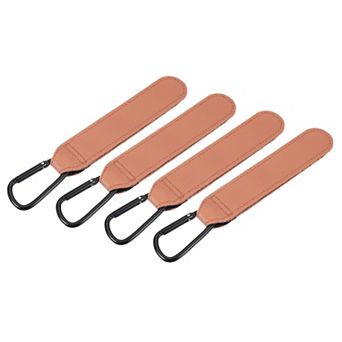 4 Pack Shopping Cart Hooks, 8" Leather Adjustable Shopping Cart Hooks for Trolleys Wheelchairs