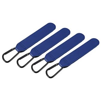4 Pack Shopping Cart Hooks, 8" Leather Adjustable Shopping Cart Hooks for Trolleys Wheelchairs