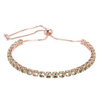 Diamond Tennis Bracelet for Women, Adjustable Stackable Cubic Zirconia Tennis Bracelet Slider w Box