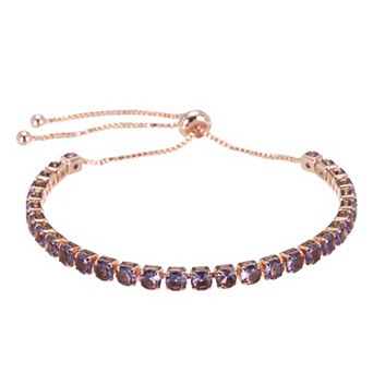 Diamond Tennis Bracelet for Women, Adjustable Stackable Cubic Zirconia Tennis Bracelet Slider w Box