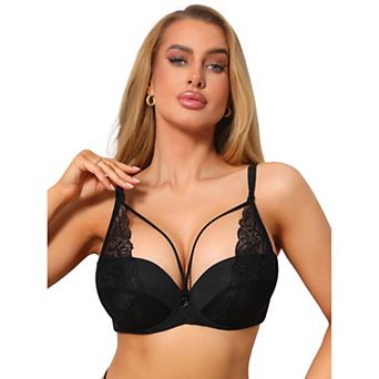 Women's French Lace Bra Full Coverage Push Up Minimizer Underwire Lingerie