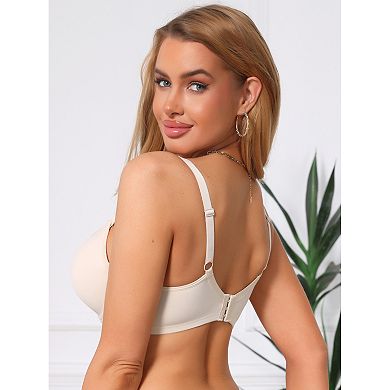 Womens Smoothing Underwire Bra Plunge Push Up Supportive Bralette