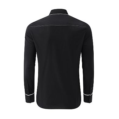 Men's Long Sleeve Slim Fit Shirt Button Closure