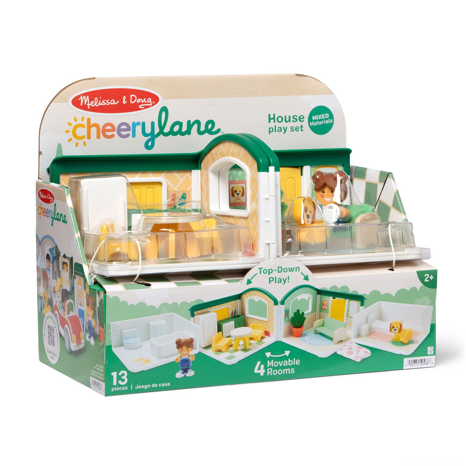 Детские фигурки Melissa & Doug Cheery Lane House 13 pc Play Set with Movable Rooms — фото 1