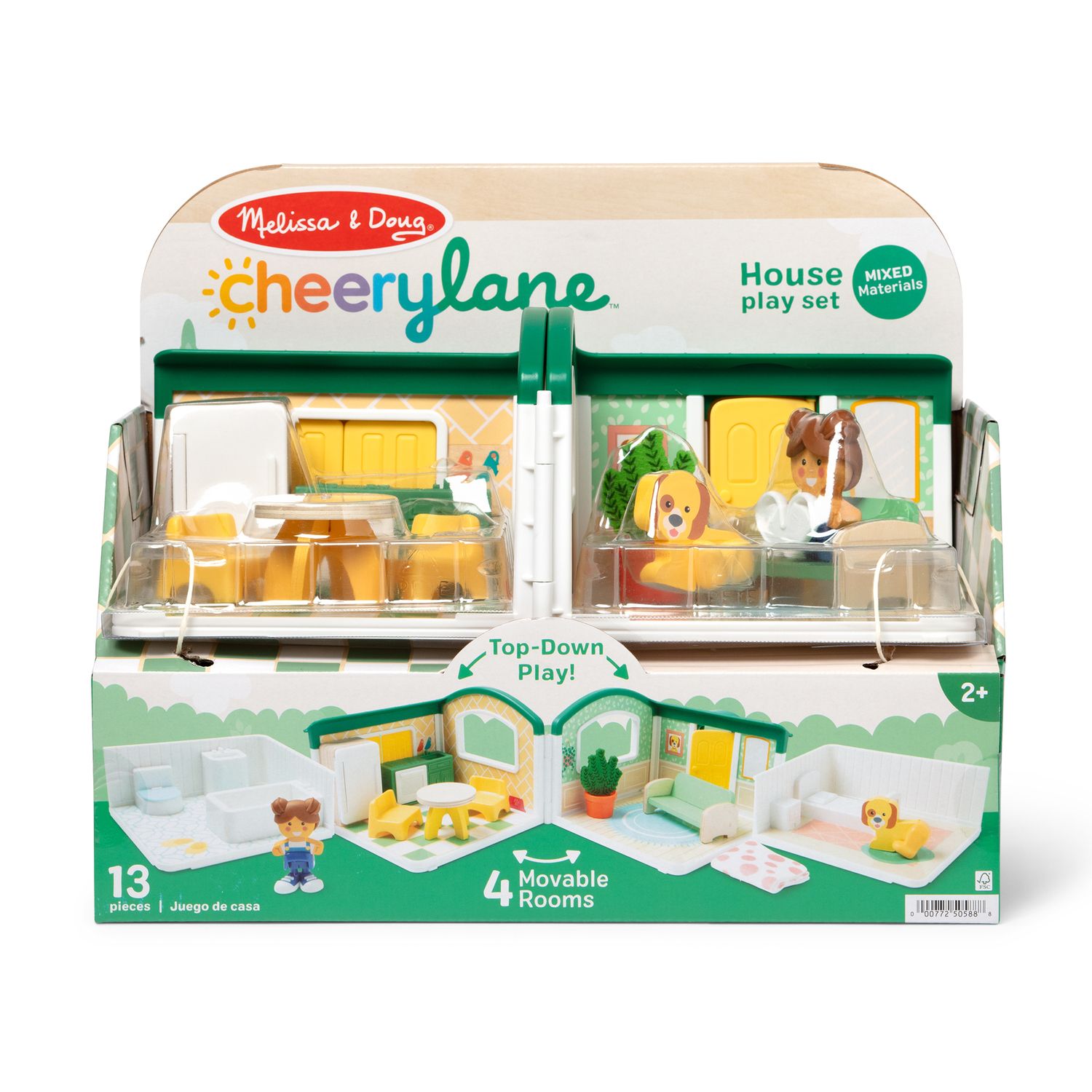 Детские фигурки Melissa & Doug Cheery Lane House 13 pc Play Set with Movable Rooms — фото 4