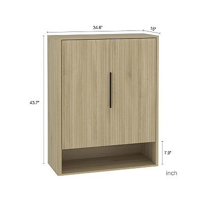BAOURE Particle Board Modern Wooden Shoe Storage Cabinet With Doors Adjustable Shelves For Entryway