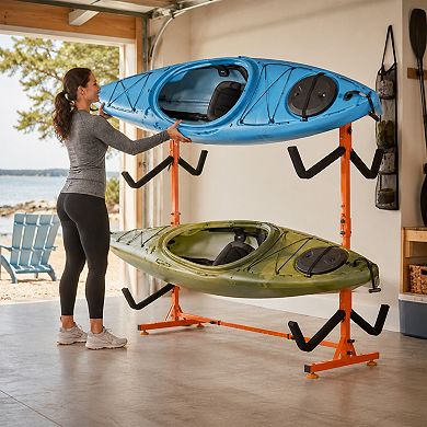 BAOURE Steel Freestanding 4 Kayak Storage Rack Adjustable Width 220 Lbs Max Load