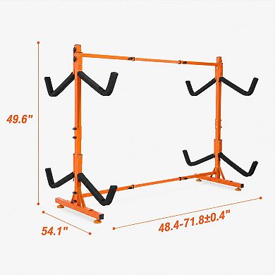 BAOURE Steel Freestanding 4 Kayak Storage Rack Adjustable Width 220 Lbs Max Load