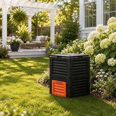 BAOURE Polypropylene Outdoor Compost Bin 80 Gallon Large Capacity For Backyard Garden