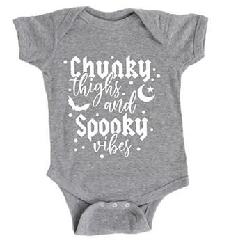 Chunky Thighs and Spooky Vibes - Infant Short Sleeve Graphic Bodysuit