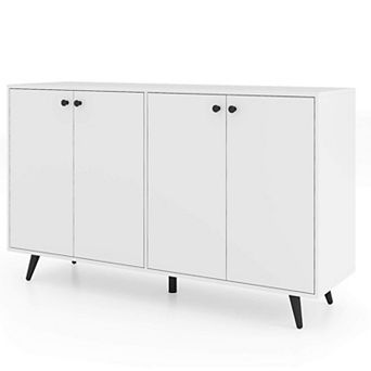 Costway Buffet Sideboard Mid Century Modern 4-Door Storage Cabinet 50" Accent Cabinet