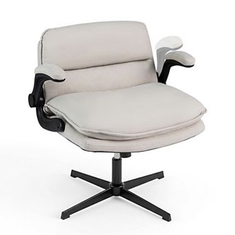 Costway Criss Cross Chair with Flip-up Arms, Adjustable Height, Wide Backrest, Padded Seat