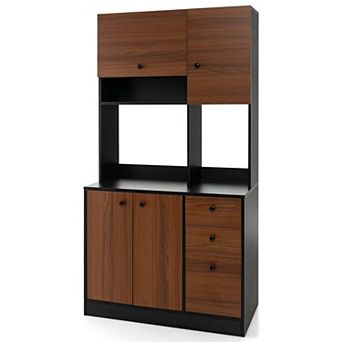 Costway 71" Tall Kitchen Pantry Buffet Hutch Freestanding Storage Cabinet 4 Doors
