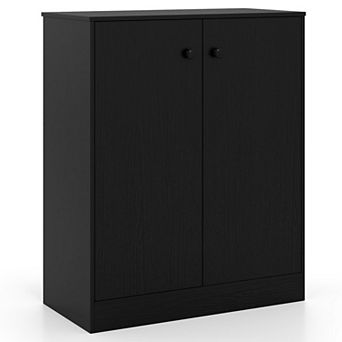 Costway 2-Door Storage Cabinet Freestanding Storage Organizer with 3 tier Shelf Entryway